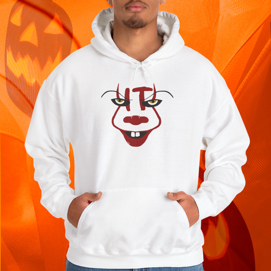 Pennywise IT Unisex Hoodie for Halloween, Scary Clown Pullover, Horror Movie Sweatshirt, Halloween Costume Hoodie, Creepy Clown Jumper