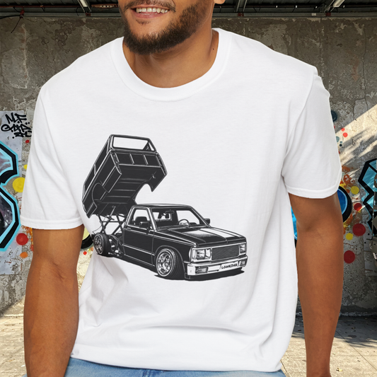 Lowrider Truck Shirt, Mini Truck T-Shirt, Custom Lowered Truck Tee, Car Enthusiast Gift, Mini Truck Bed Dancer, Garage Wear