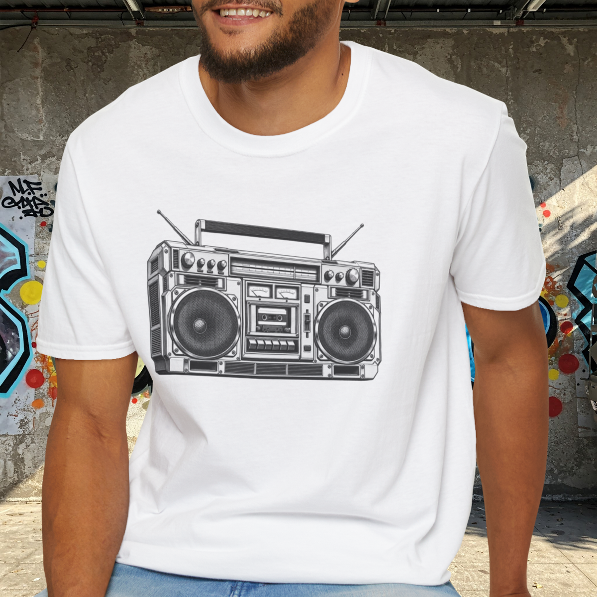 Boombox T-Shirt, Retro Music Shirt, Vintage Cassette Radio Tee, 80s 90s Nostalgia, Music Lover Gift