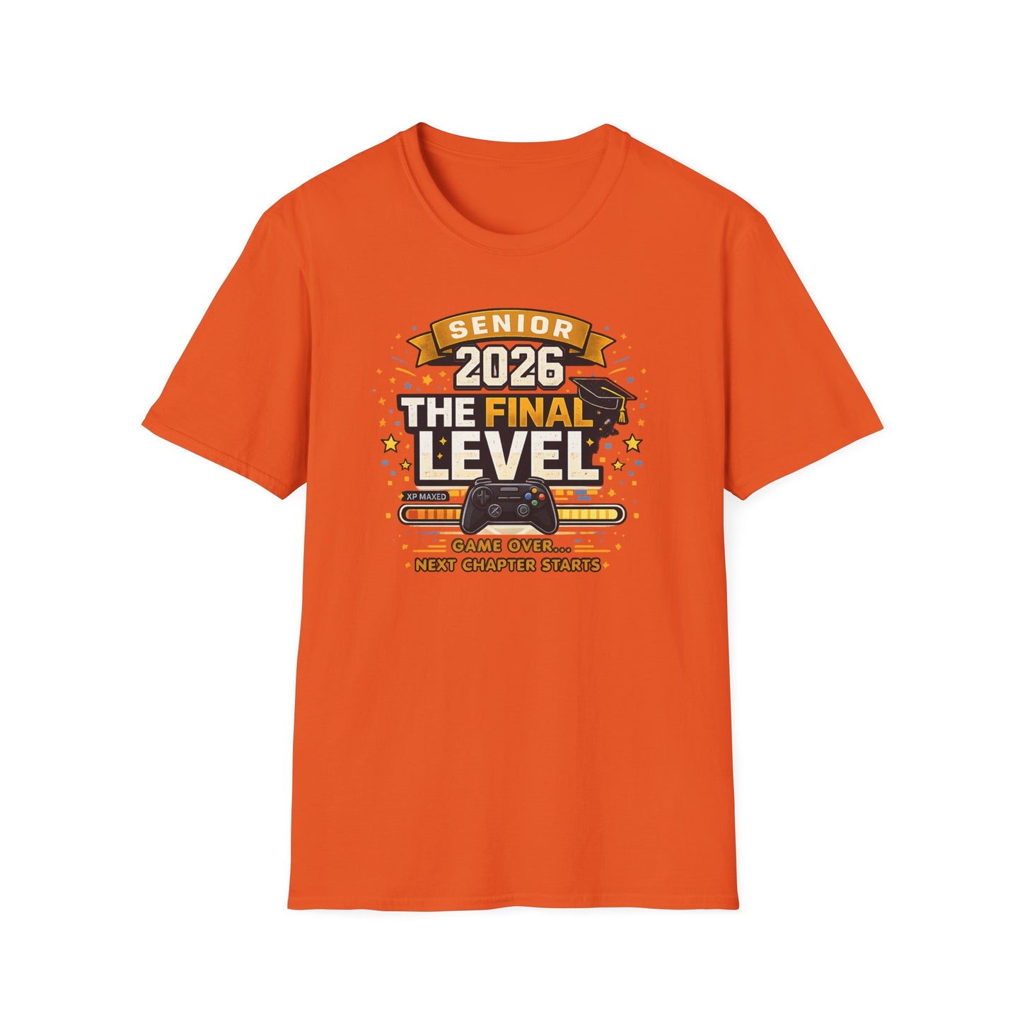 Senior 2026 The Final Level Gamer Graduation T-Shirt, Class of 2026 Game Over Next Chapter Starts Tee for Boys Girls Grad