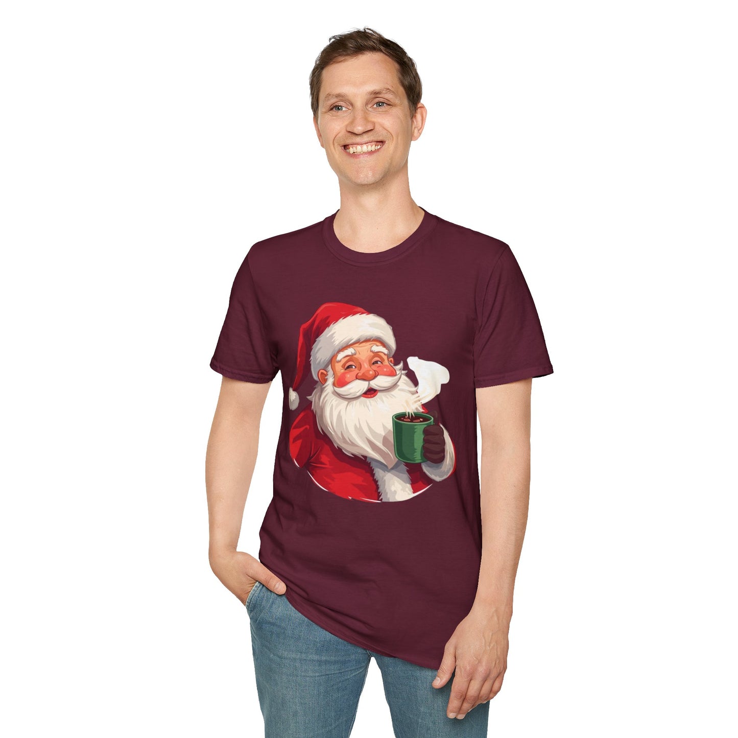 Santa enjoying Hot Chocolate Shirt, Family Christmas Shirts, Christmas T Shirt, Holiday Shirt, Cute Xmas Shirt for the family, Holiday Gift