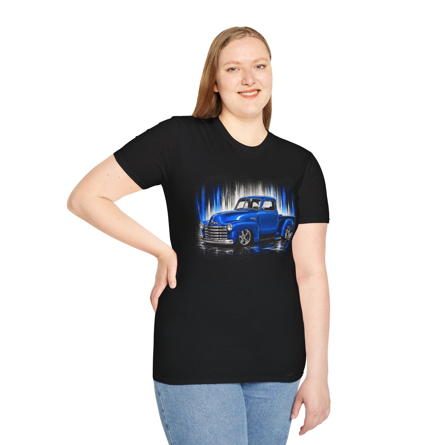 Vintage Truck Shirt, Blue Pickup Truck Tee, Classic Truck Graphic Shirt, Truck Enthusiast Gift, Retro Auto Unisex Tee