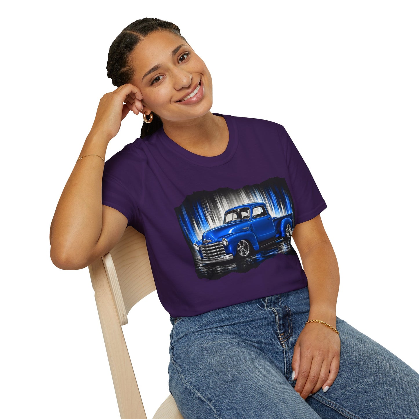 Vintage Truck Shirt, Blue Pickup Truck Tee, Classic Truck Graphic Shirt, Truck Enthusiast Gift, Retro Auto Unisex Tee