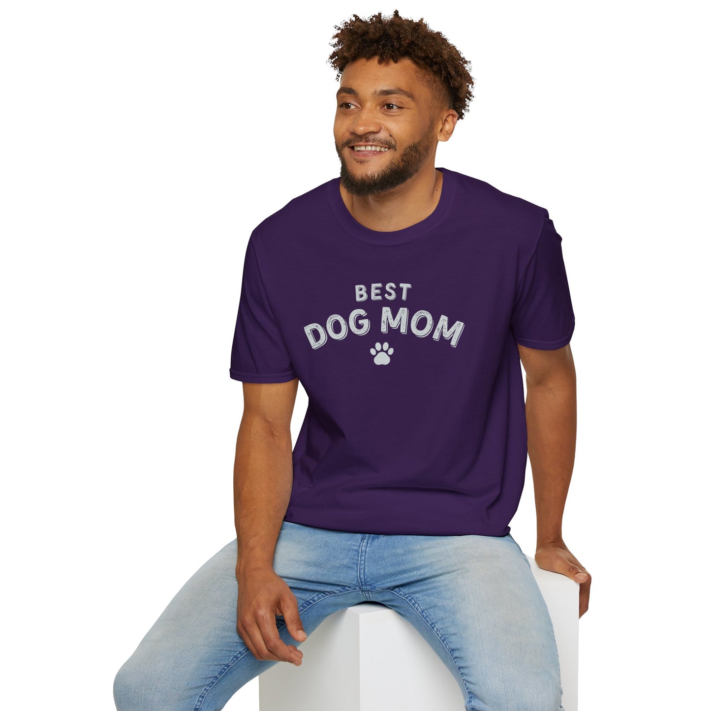 Best Dog Mom T-Shirt – Cute Dog Lover Shirt with Paw Print, Funny Pet Mom Gift Tee