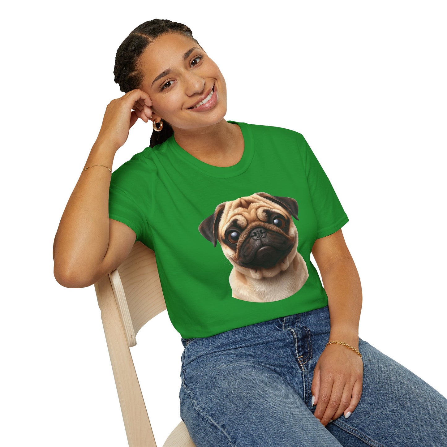 Pug Dog Portrait Shirt – Pug Dog Lover Gift, Cute Dog Mom Tee, Dog Dad Shirt, Pet Breed Apparel
