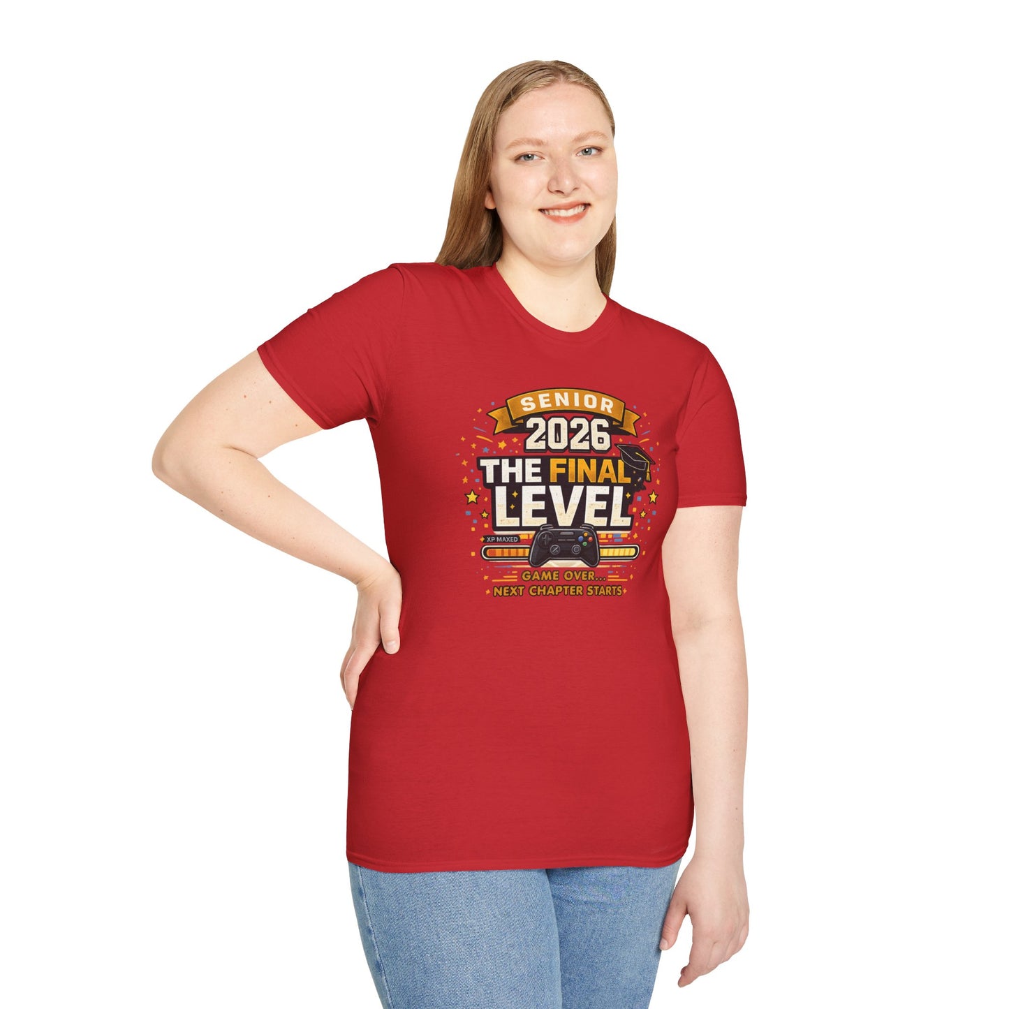 Senior 2026 The Final Level Gamer Graduation T-Shirt, Class of 2026 Game Over Next Chapter Starts Tee for Boys Girls Grad