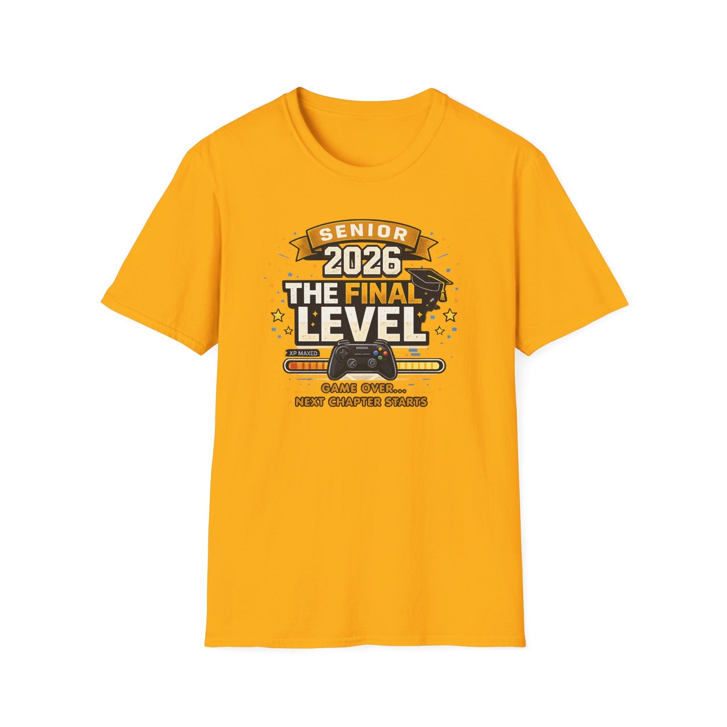 Senior 2026 The Final Level Gamer Graduation T-Shirt, Class of 2026 Game Over Next Chapter Starts Tee for Boys Girls Grad
