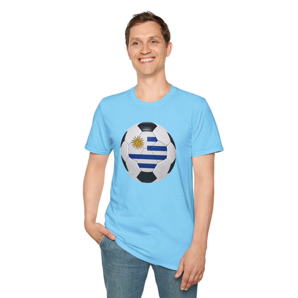 Uruguay Soccer Ball Shirt, Uruguay Futbol Tee, Blue White Soccer T-Shirt, Game Day Fan Shirt, Sports Gift