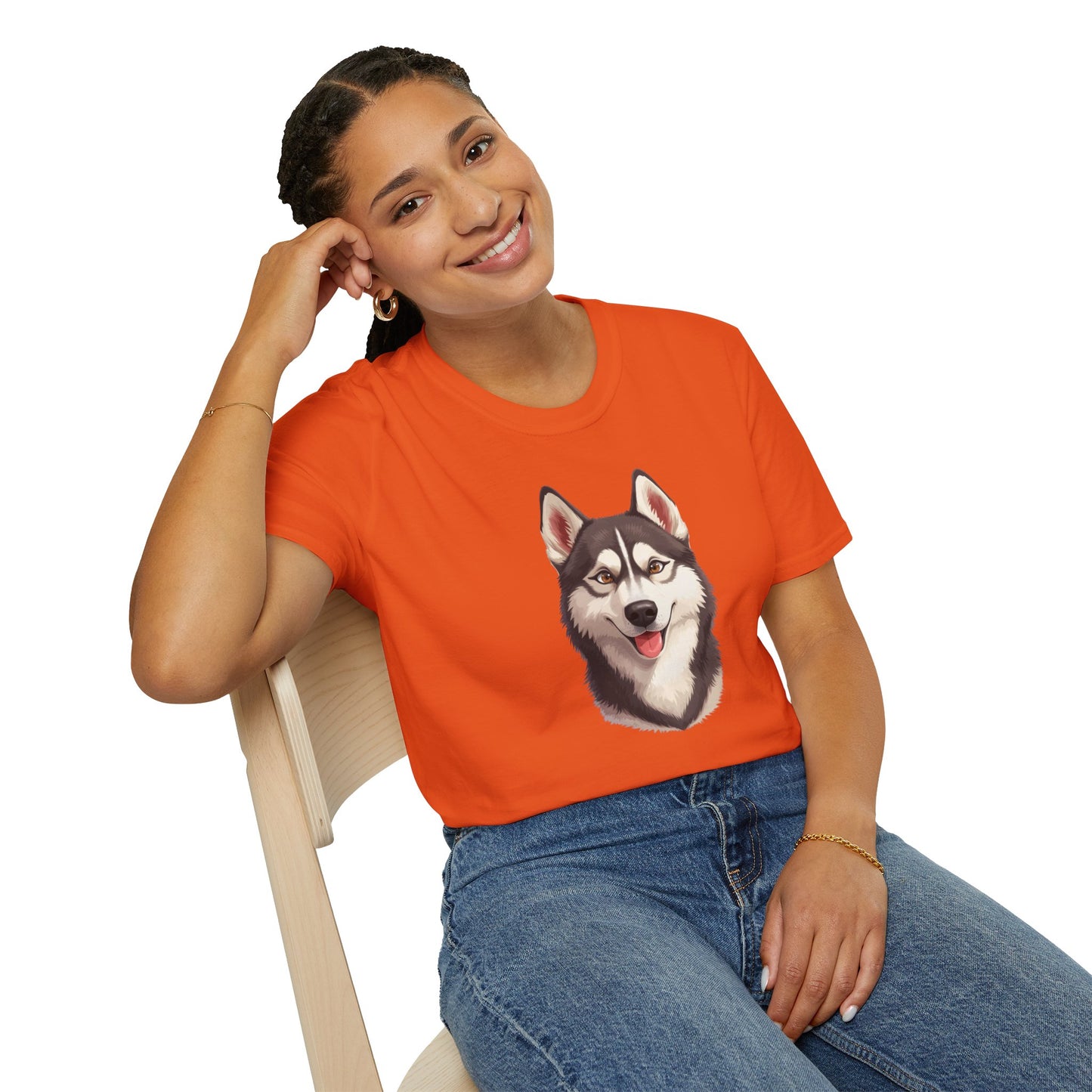 Siberian Husky Dog Portrait Shirt – Husky Dog Lover Gift, Cute Dog Mom Tee, Dog Dad Shirt, Pet Breed Apparel