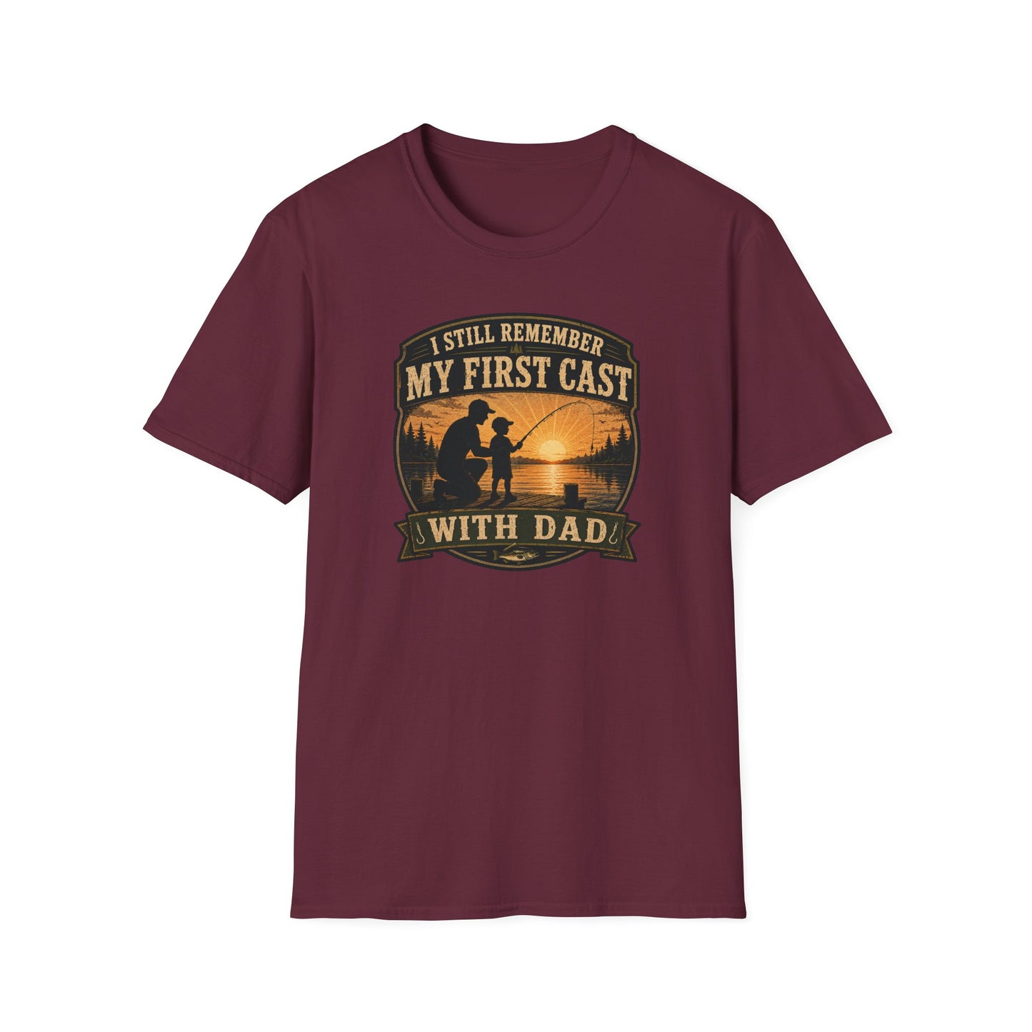 Fishing Dad Shirt, First Cast with Dad Tee, Fathers Day Fishing T-Shirt, Fisherman Gift, Dad and Son Fishing Shirt
