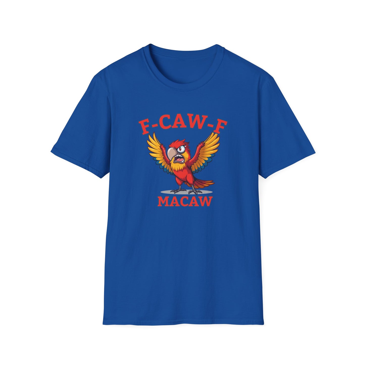 Funny F-CAW-F Macaw Parrot T-Shirt, Parrot Lover Shirt, Macaw Tee, Humorous Top, Macaw Parrot Apparel, Gift for him, Gift for her