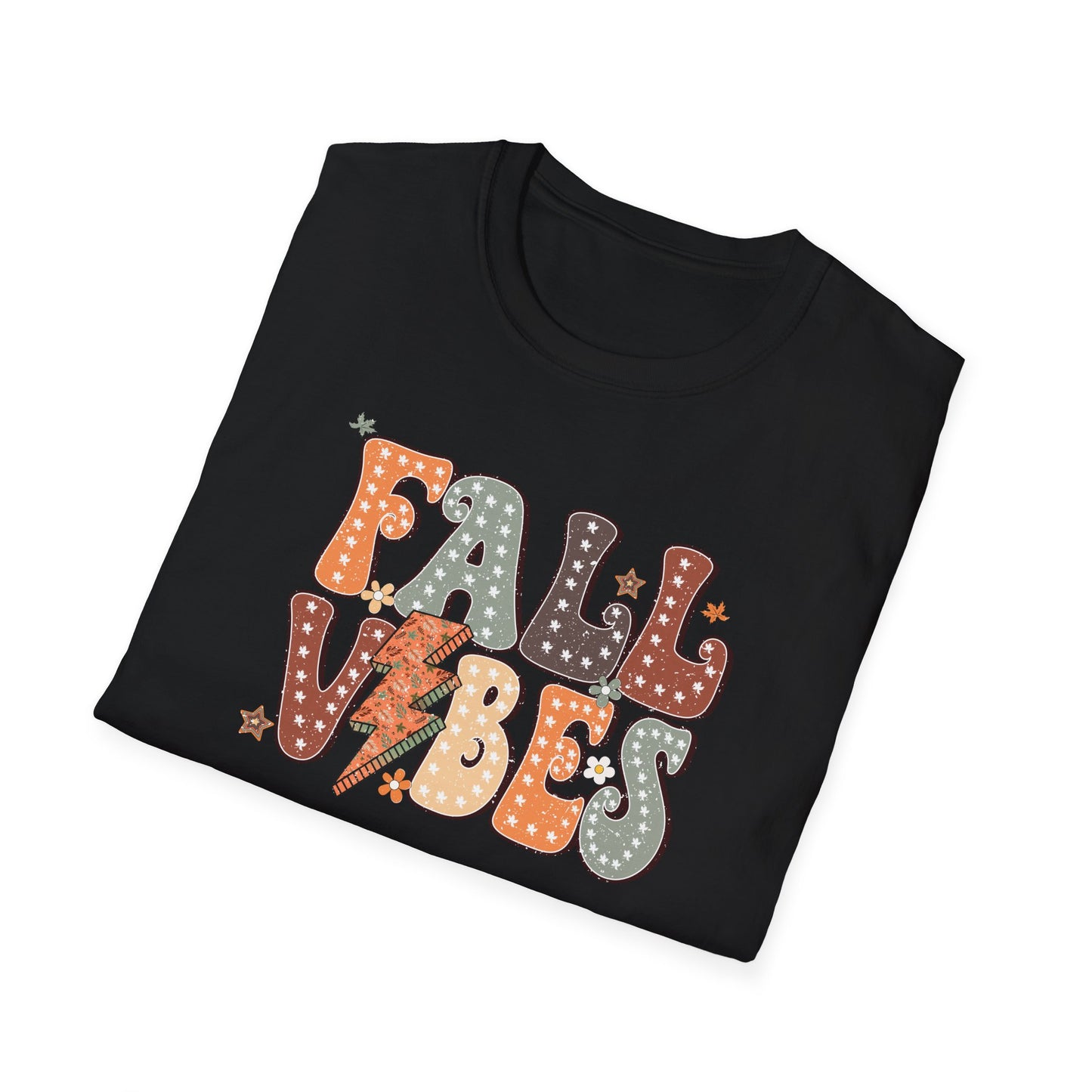 Fall Vibes T-Shirt, Autumn Graphic Tee, Cozy Shirt, Relaxing Casual Top, Seasonal Clothing, Thanksgiving Tee, Friendsgiving gift