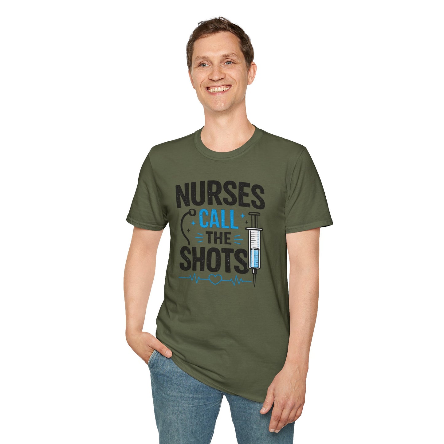 Nurses Call The Shots Shirt Funny Nurse Gift Medical Humor RN CNA Nursing Tee