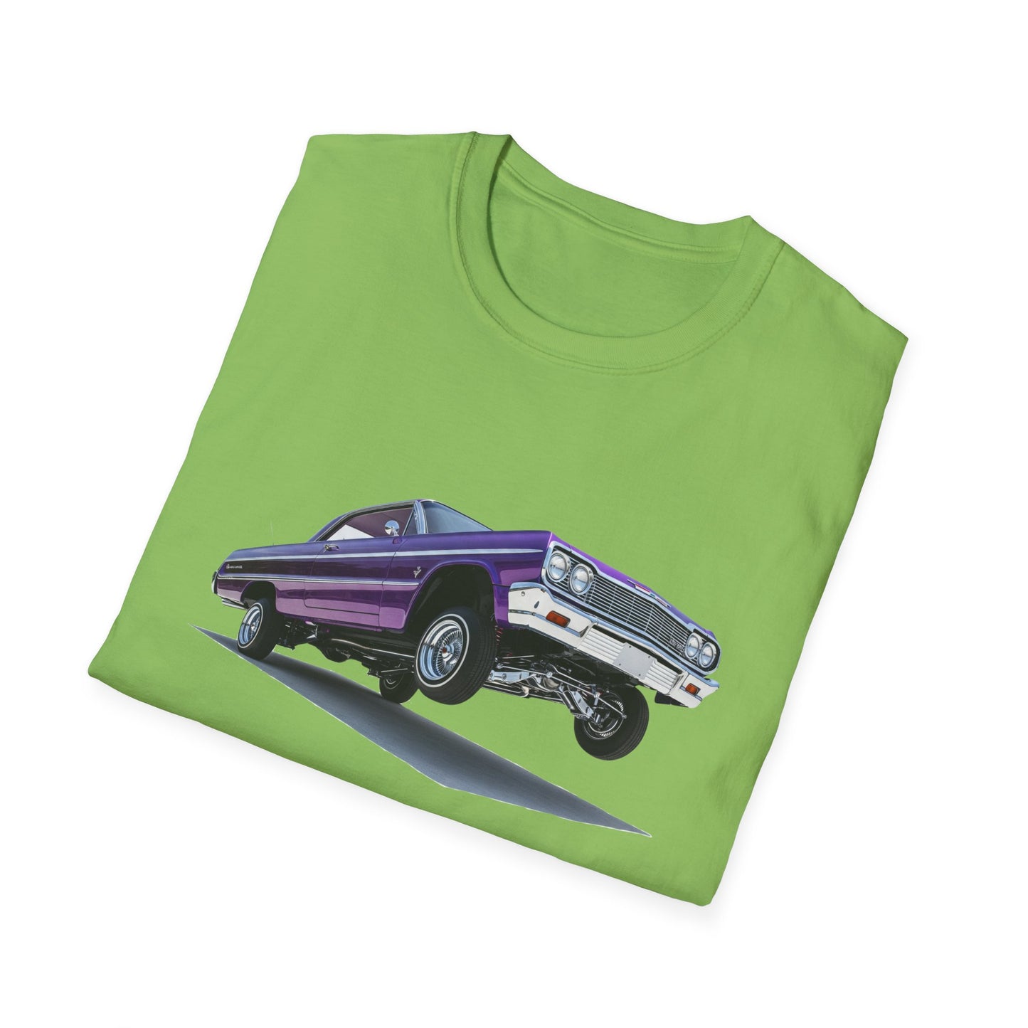 1964 Chevy Impala Hydraulics Lowrider Hoppin' Ink Drawing T-Shirt - Old School Hip Hop Cholo Art Tee Design - Chicano Car Club Graphic Tee