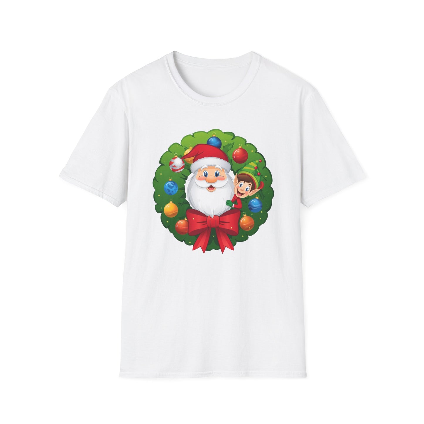 Santa and Elf on a Wreath Shirt, Family Christmas Shirts, Christmas T Shirt, Holiday Shirt, Cute Xmas Shirt for the family, Holiday Gift