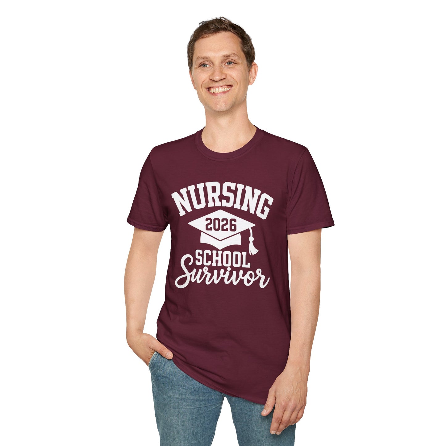 Nursing 2026 School Survivor T-Shirt, Nurse Graduation Shirt, RN Student Gift, Nursing School Grad Tee