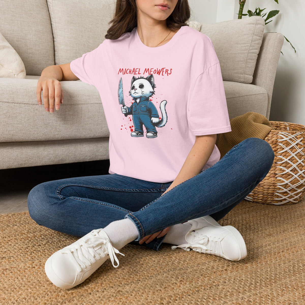 Michael Meowers Halloween Funny Cat T-Shirt, Scary Movie Tee, Halloween Cat Shirt, Horror Movie Cat Fan Gift, Horror Movie Character