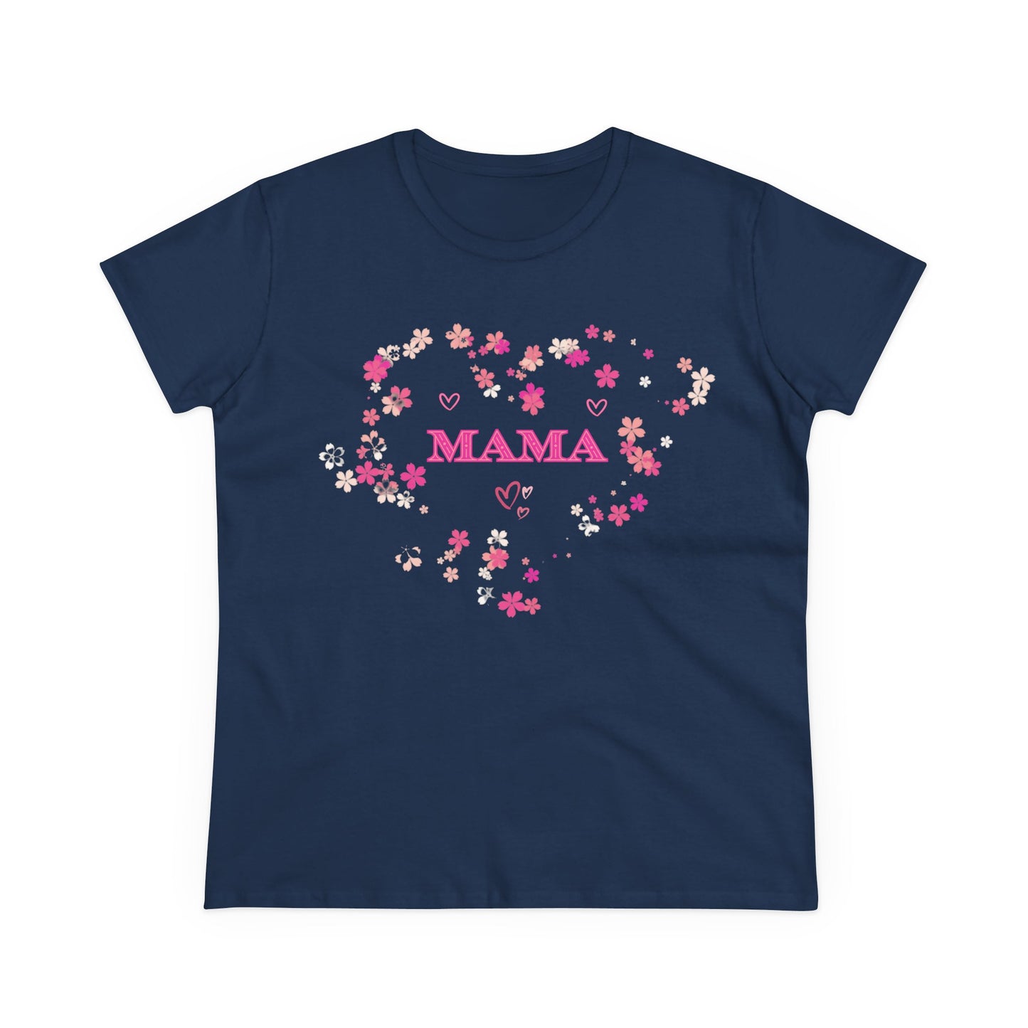 Floral Mama Women's Tee, Mother's Day Shirt, Heart Print Shirt, Mom Gift Shirt, Motherhood Tee, Mom Gift, MAMA Pride Shirt