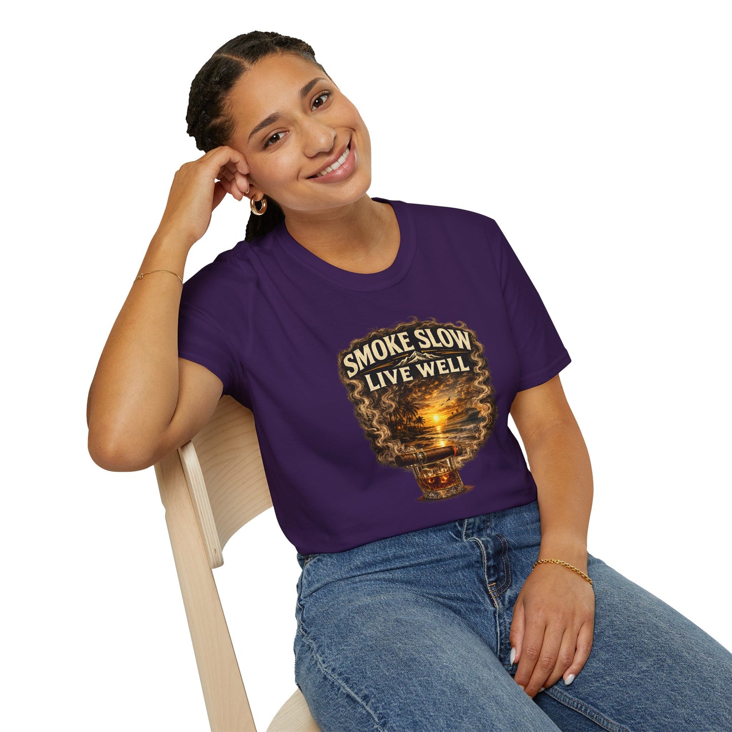 Smoke Slow Live Well Yacht T-Shirt – Cigar, Whiskey & Coastal Luxury Tee