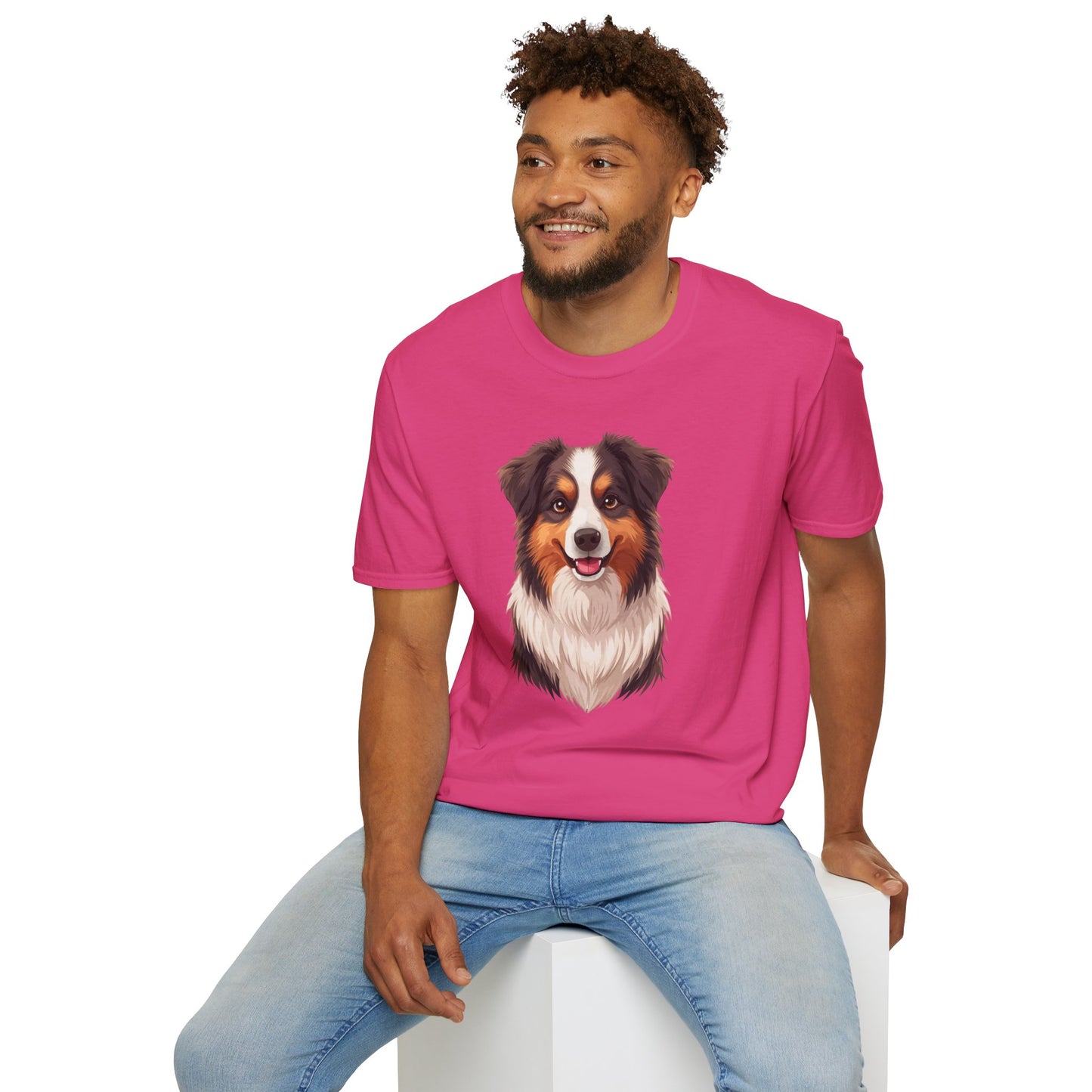 Australian Shepherd Dog Portrait Shirt – Aussie Dog Lover Gift, Cute Dog Mom Tee, Dog Dad Shirt, Pet Breed Apparel
