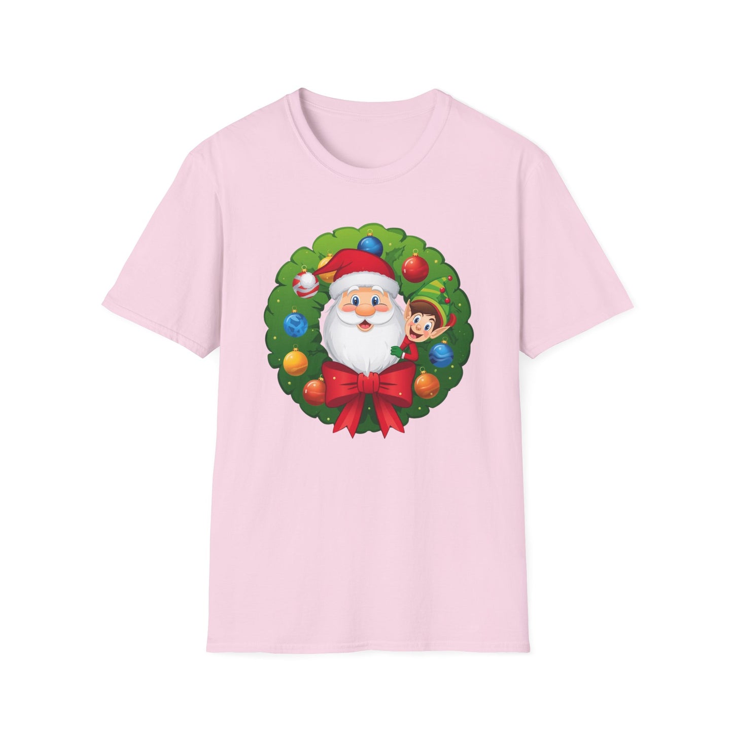 Santa and Elf on a Wreath Shirt, Family Christmas Shirts, Christmas T Shirt, Holiday Shirt, Cute Xmas Shirt for the family, Holiday Gift