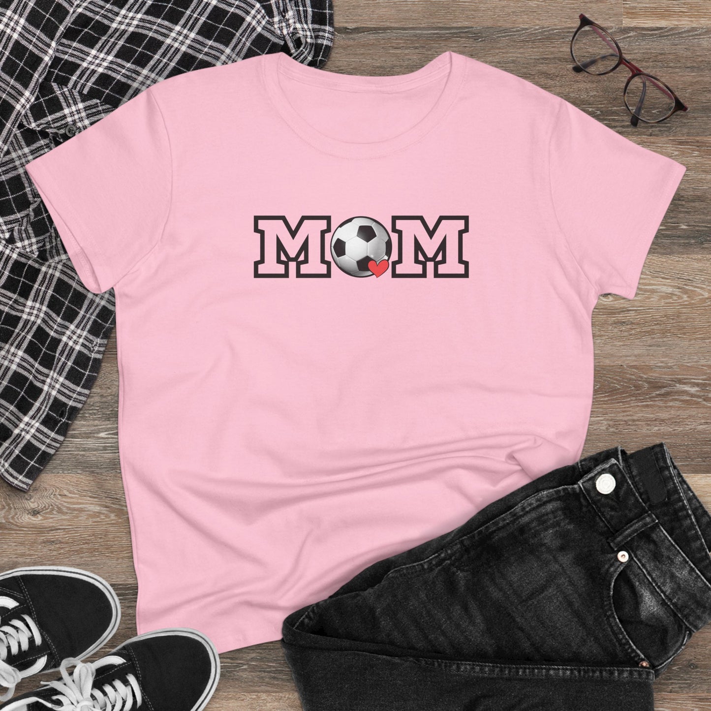 Soccer Mom Shirt, Sports Mom Gift, Cotton T-Shirt, Soccer Fan Apparel, Mother's Day Tee, Mom loves Soccer, Sports Mom