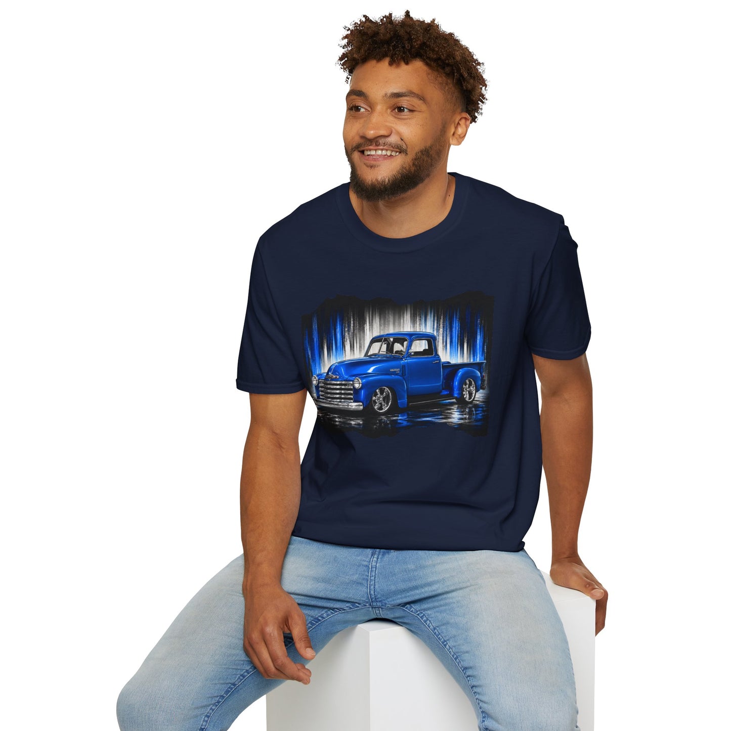 Vintage Truck Shirt, Blue Pickup Truck Tee, Classic Truck Graphic Shirt, Truck Enthusiast Gift, Retro Auto Unisex Tee