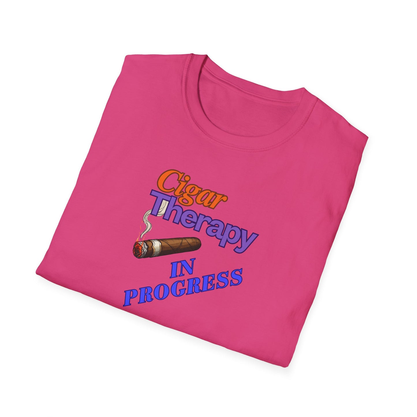 Cigar Therapy in Progress Unisex T-Shirt, BBQ Pool Party Shirt, Fathers Day Gift, Relaxation Leisure, Cigar lover Gift, Grandpa Gift