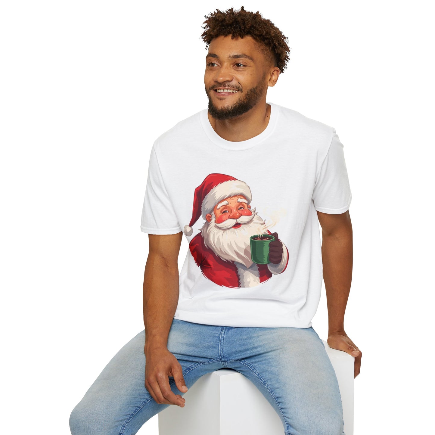 Santa enjoying Hot Chocolate Shirt, Family Christmas Shirts, Christmas T Shirt, Holiday Shirt, Cute Xmas Shirt for the family, Holiday Gift