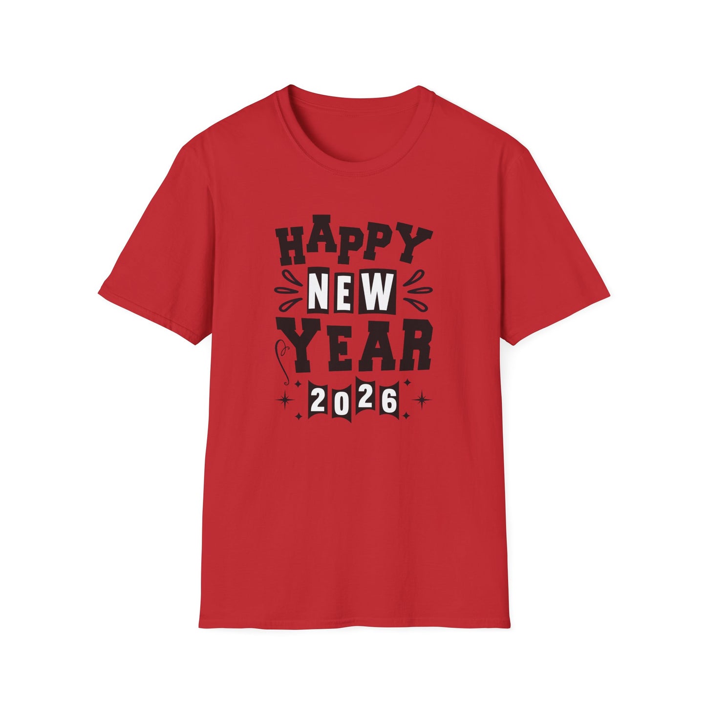 Happy New Year 2026 T-Shirt – Retro New Year Graphic Tee, NYE Party Shirt, Vintage Bold Typography 2026 Shirt, New Year’s Eve Countdown Outfit