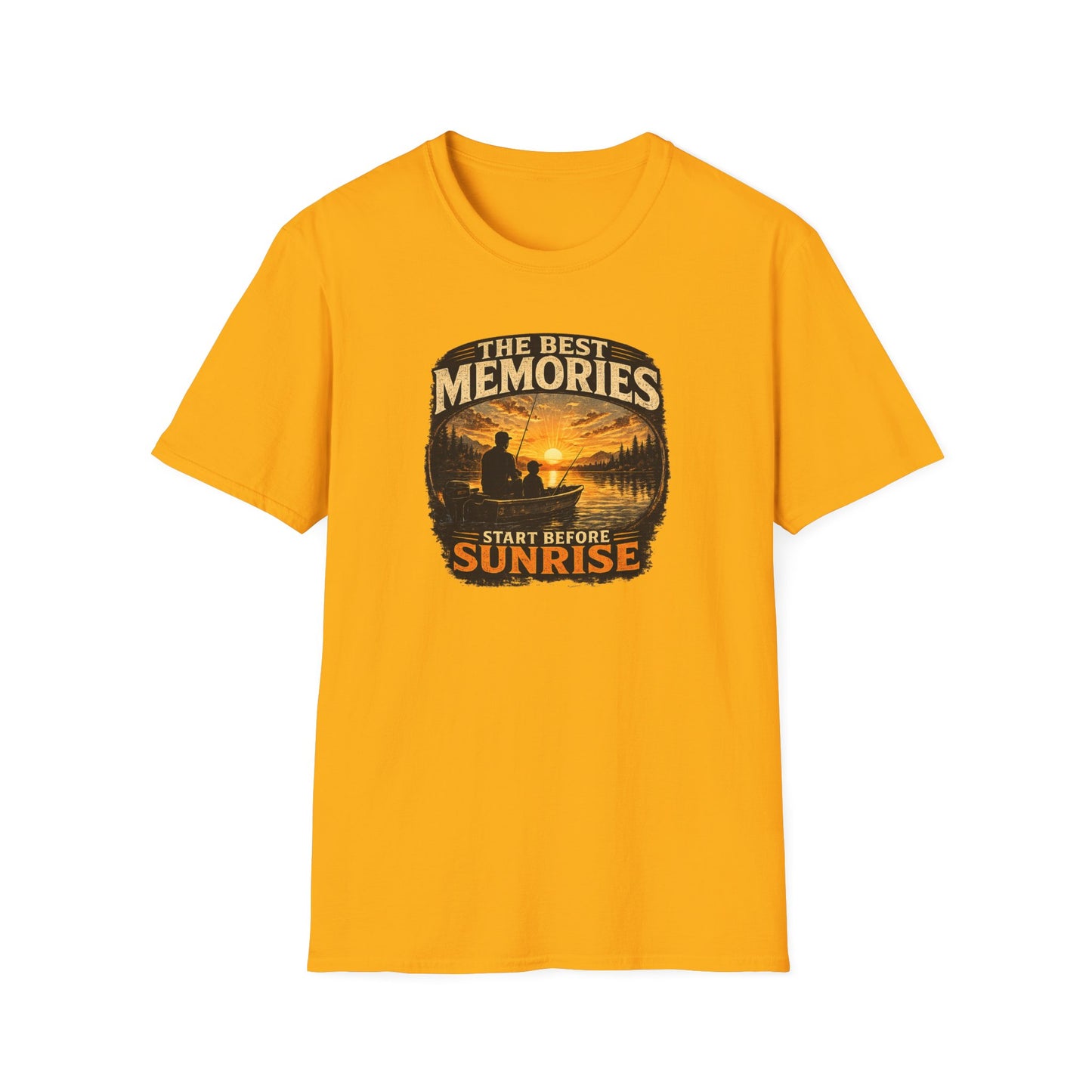 Fishing Shirt for Dad, Best Memories Start Before Sunrise Tee, Fisherman Gift Shirt, Fathers Day Fishing T-Shirt