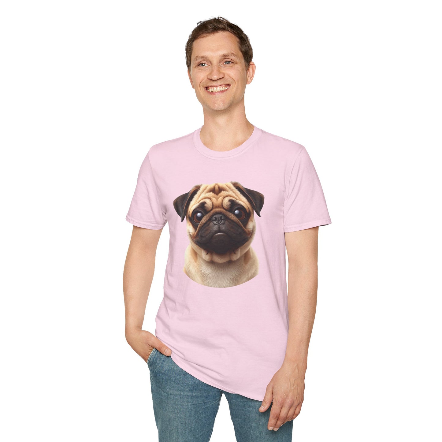 Pug Dog Portrait Shirt – Pug Dog Lover Gift, Cute Dog Mom Tee, Dog Dad Shirt, Pet Breed Apparel