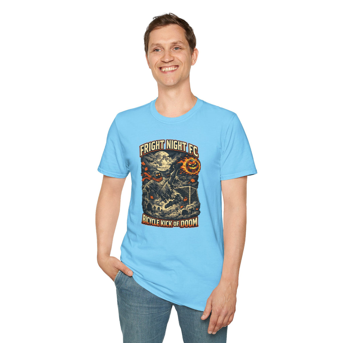 Halloween Soccer Shirt, Fright Night FC Tee, Mummy Soccer T-Shirt, Pumpkin Soccer Ball Shirt, Fall Sports Gift