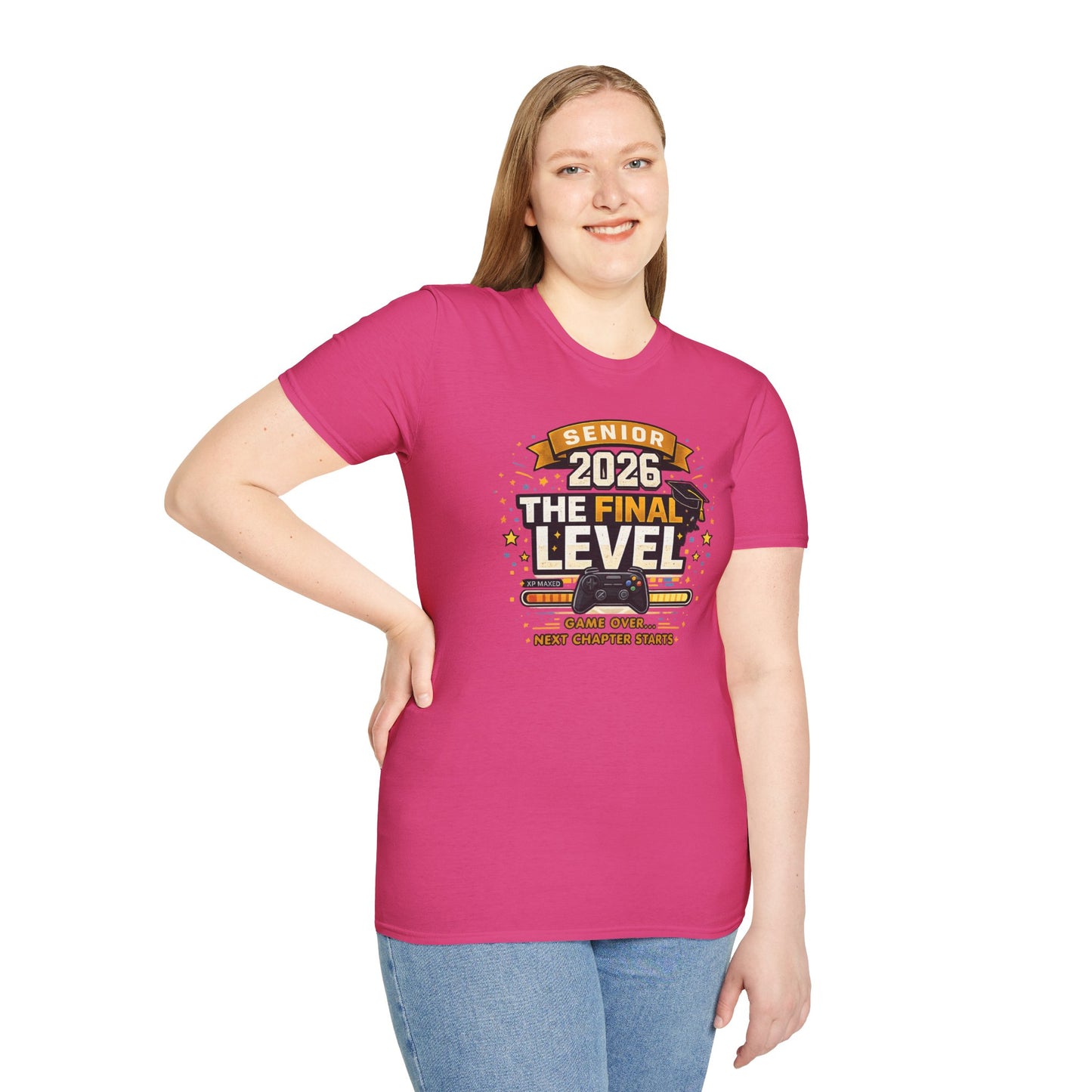Senior 2026 The Final Level Gamer Graduation T-Shirt, Class of 2026 Game Over Next Chapter Starts Tee for Boys Girls Grad