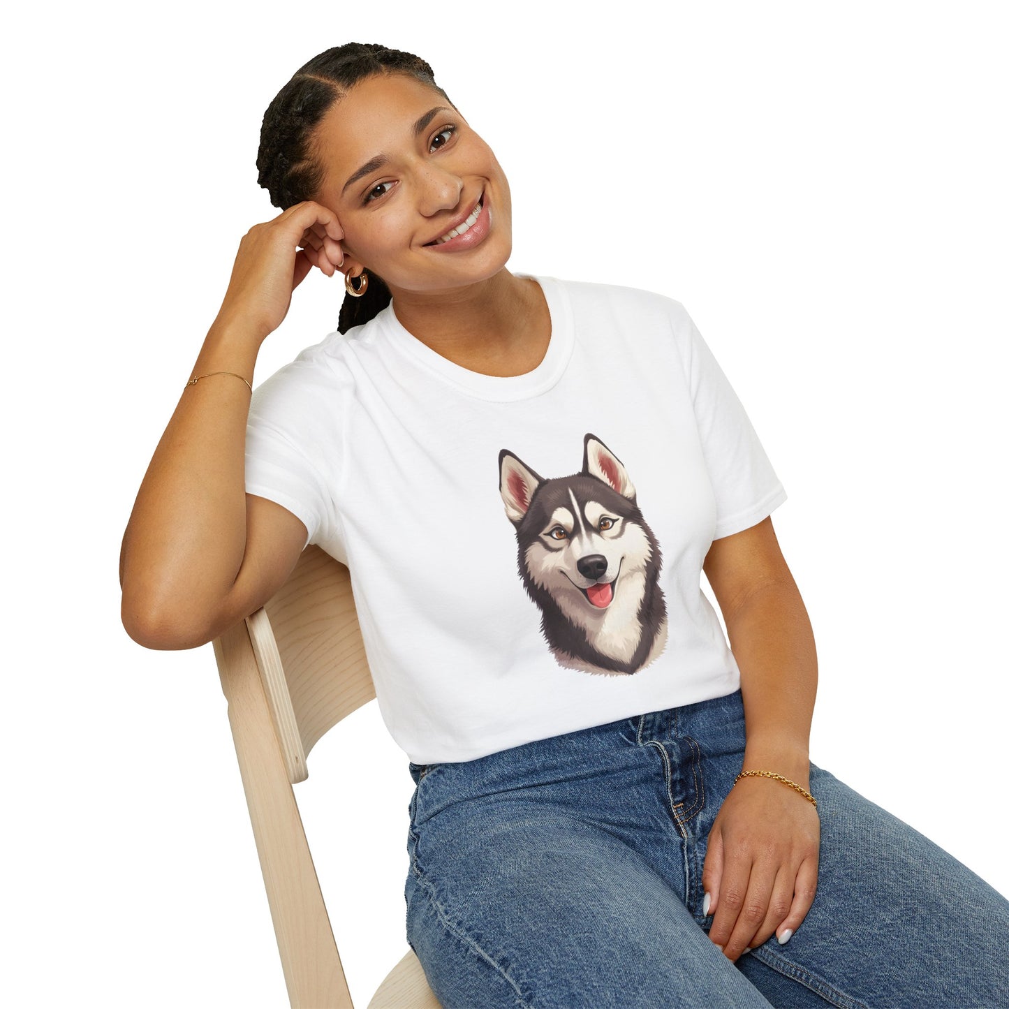 Siberian Husky Dog Portrait Shirt – Husky Dog Lover Gift, Cute Dog Mom Tee, Dog Dad Shirt, Pet Breed Apparel