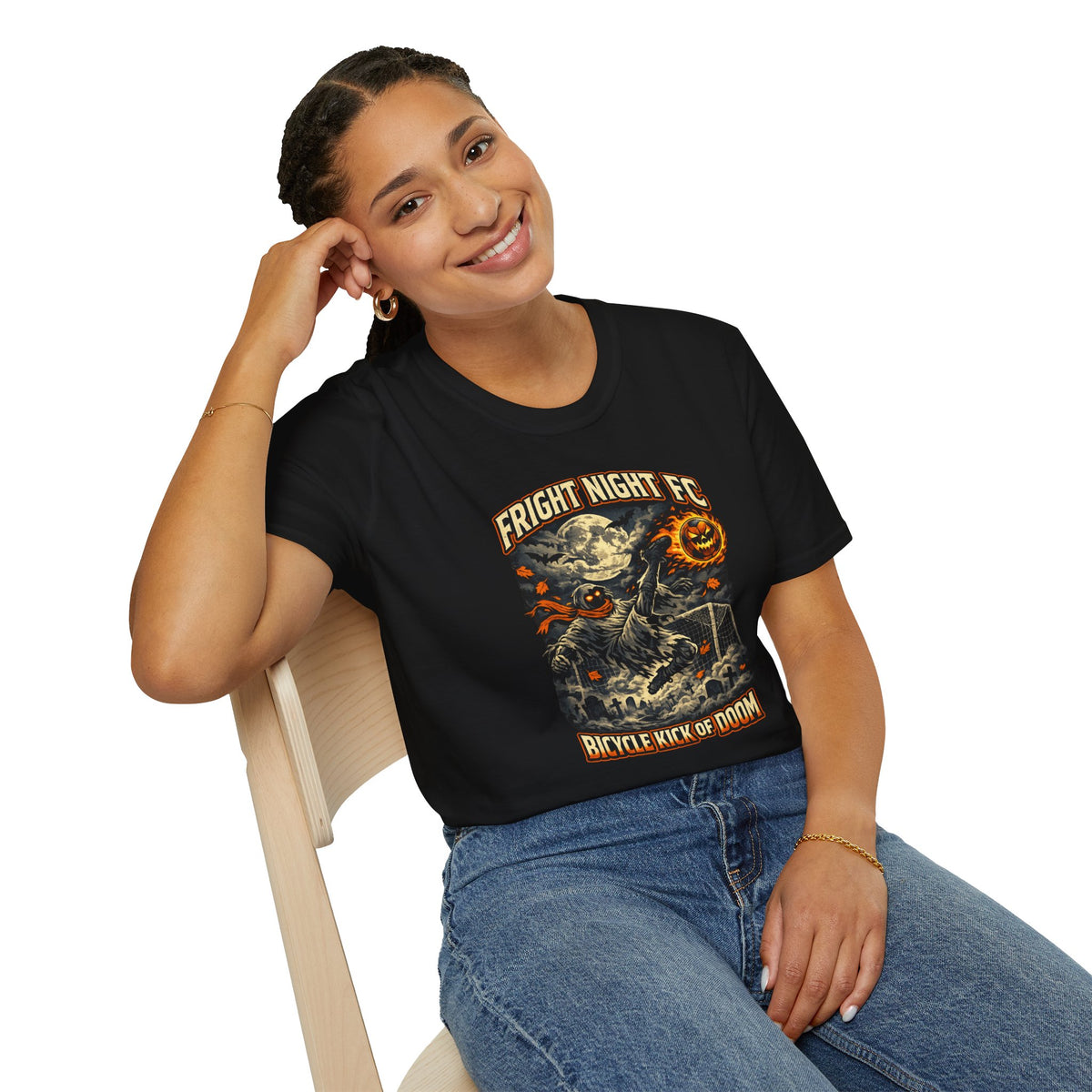 Halloween Soccer Shirt, Fright Night FC Tee, Mummy Soccer T-Shirt, Pumpkin Soccer Ball Shirt, Fall Sports Gift