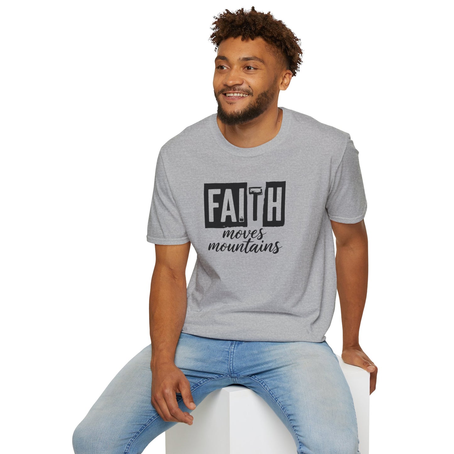 Faith Moves Mountains T-Shirt – Inspirational Christian Shirt, Bible Verse Faith Tee, Motivational Religious Apparel