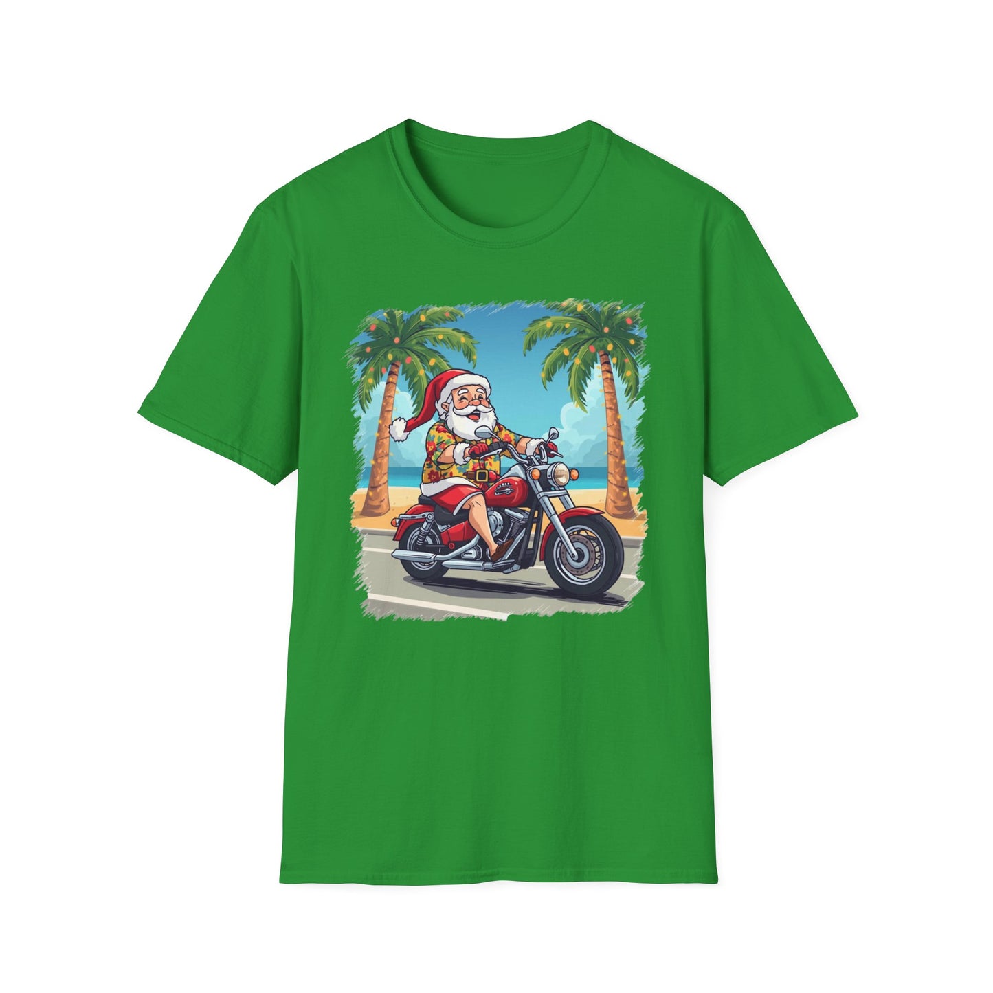 Tropical Santa riding a motorcycle shirt, Family Christmas Shirts, Christmas T Shirt, Holiday Shirt, Cute Xmas Shirt for the family, Holiday Gift