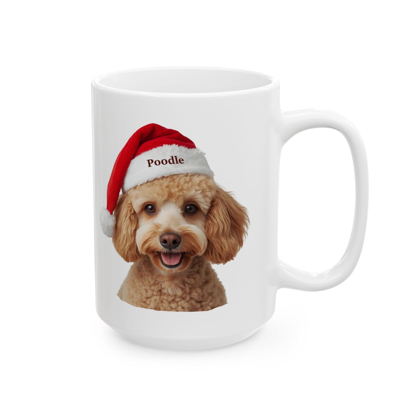 Poodle Holiday Portrait Mug – Cute Holiday Coffee Cup, Festive Poodle Ceramic Mug, Christmas Gift Idea (11oz/15oz)