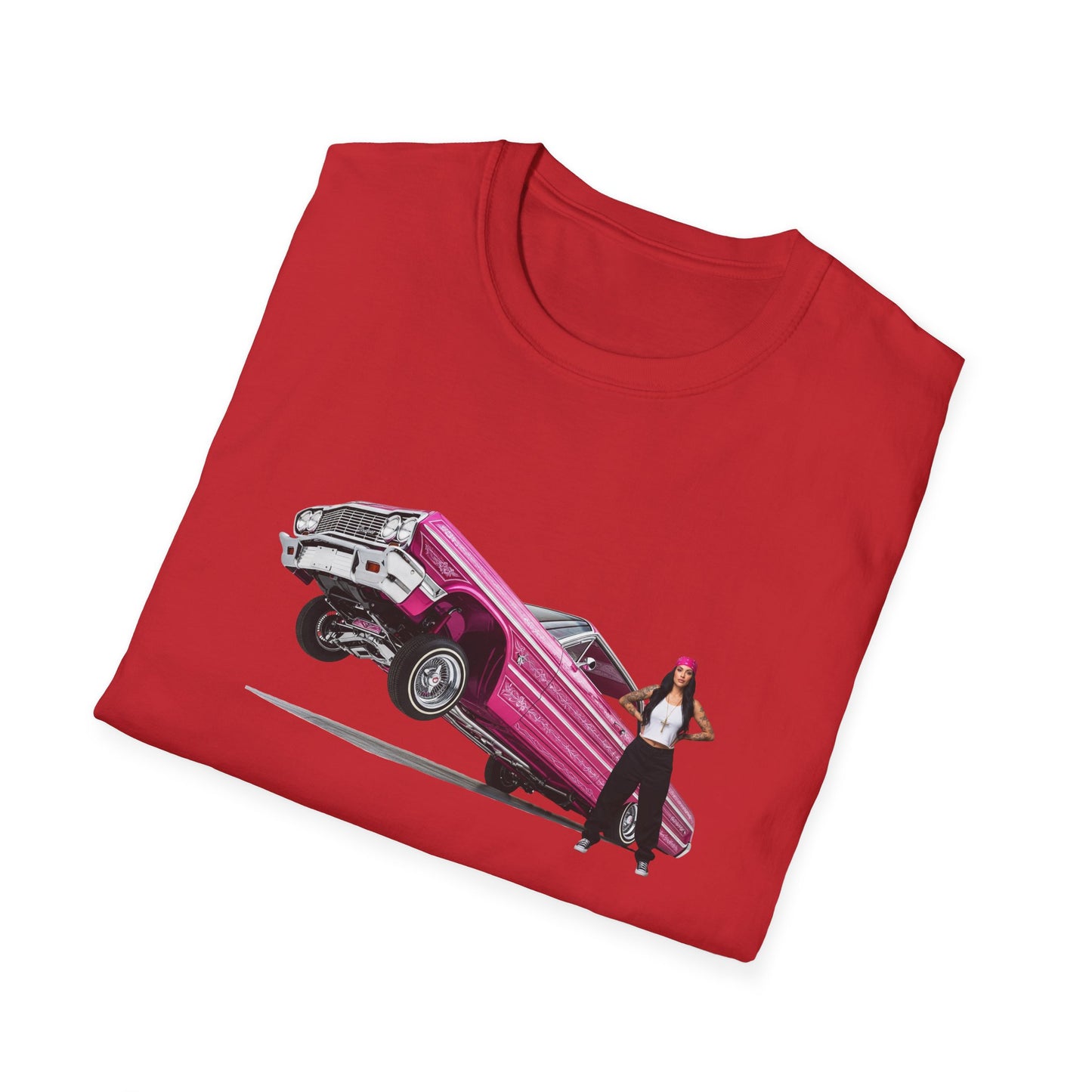 1964 Chevy Impala Hydraulics Lowrider Hoppin' graphic T-Shirt - Old School Hip Hop Cholo Art Tee Design - Chicano Car Club Graphic Tee