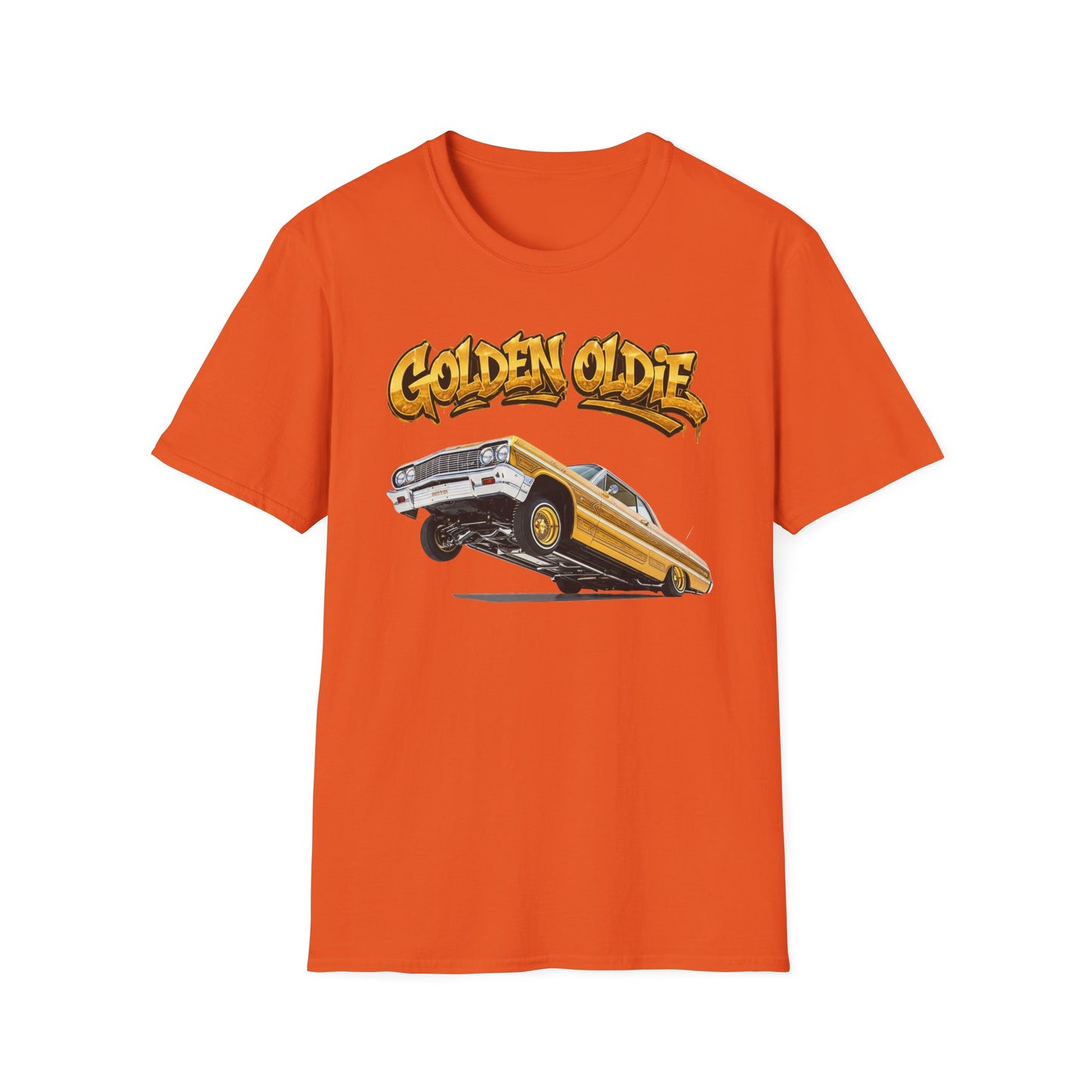 Golden Oldie Lowrider Shirt, Classic Car Tee, Vintage Auto Graphic Shirt, Car Enthusiast Gift, Retro Car Lover Tee