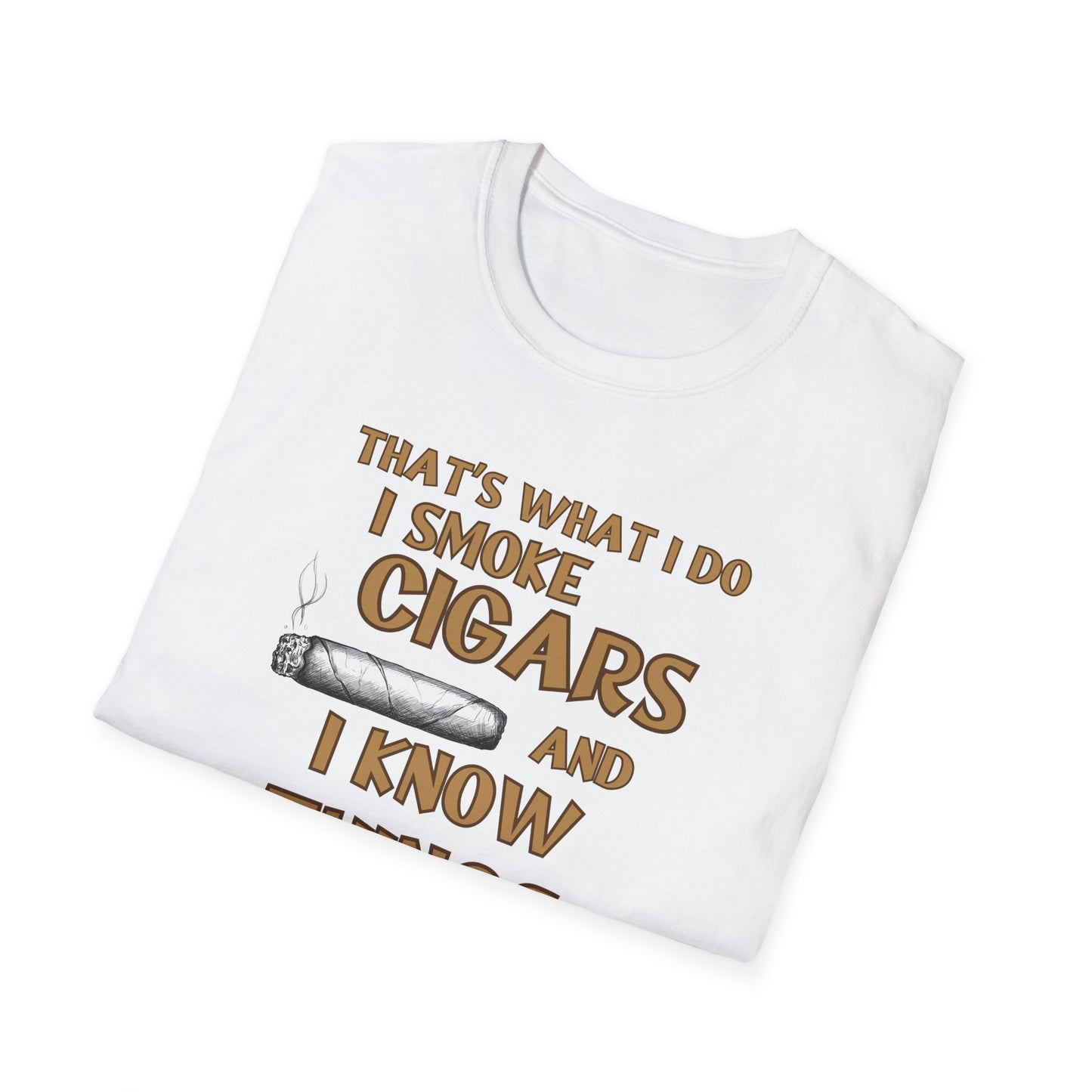 Smoke Cigars and Know Things Unisex T-Shirt, BBQ Pool Party Shirt, Fathers Day Gift, Relaxation Leisure, Cigar lover Gift, Grandpa Gift