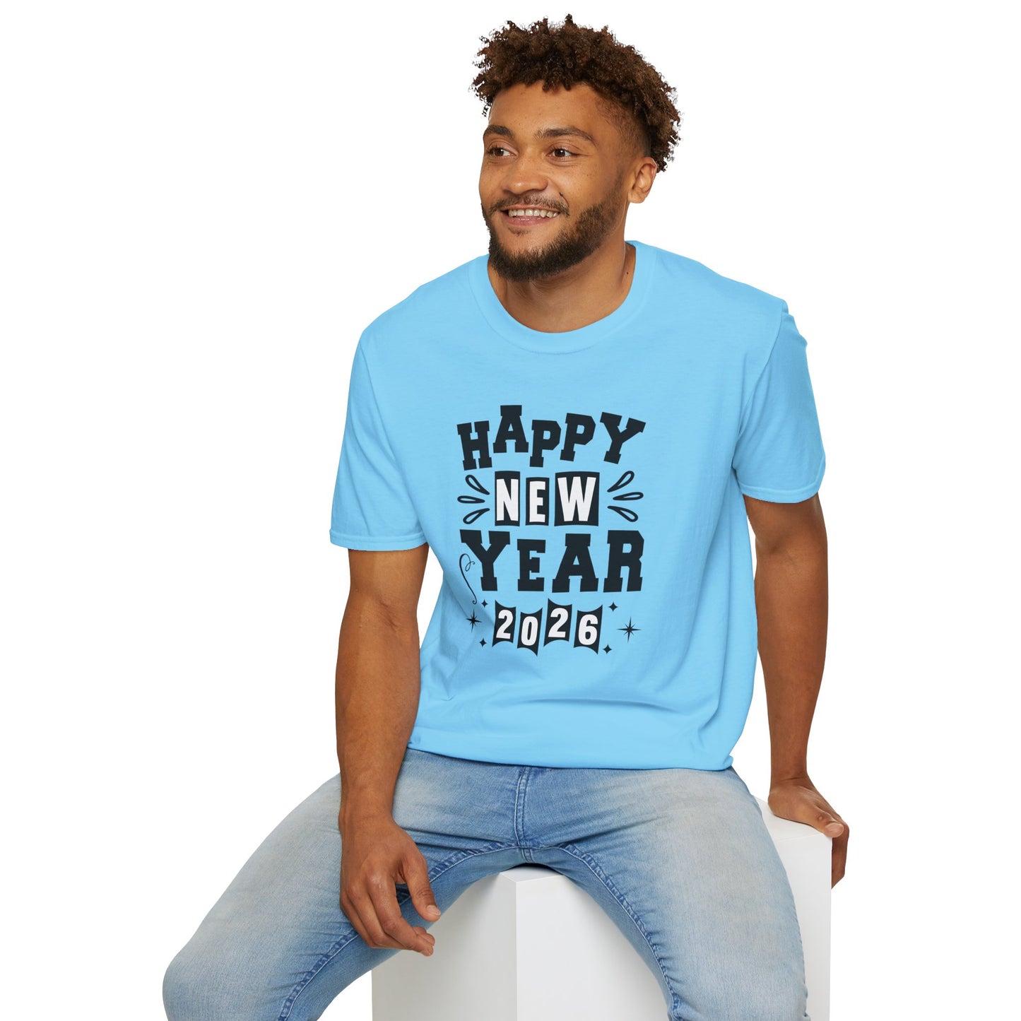 Happy New Year 2026 T-Shirt – Retro New Year Graphic Tee, NYE Party Shirt, Vintage Bold Typography 2026 Shirt, New Year’s Eve Countdown Outfit