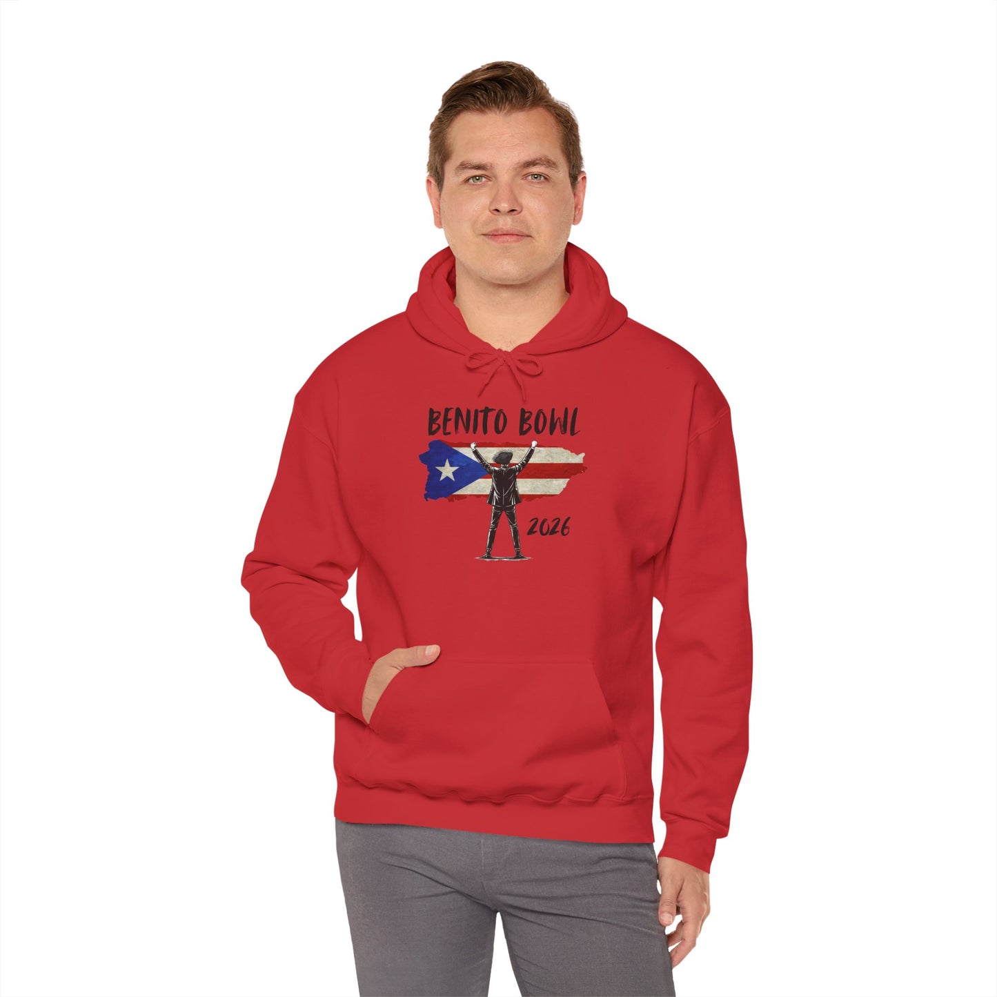 Benito Bowl 2026 PR Flag Hoodie, Benito Bowl, Football Fan Gift, Puerto Rico Boricua Heritage Culture Pride Hoodie