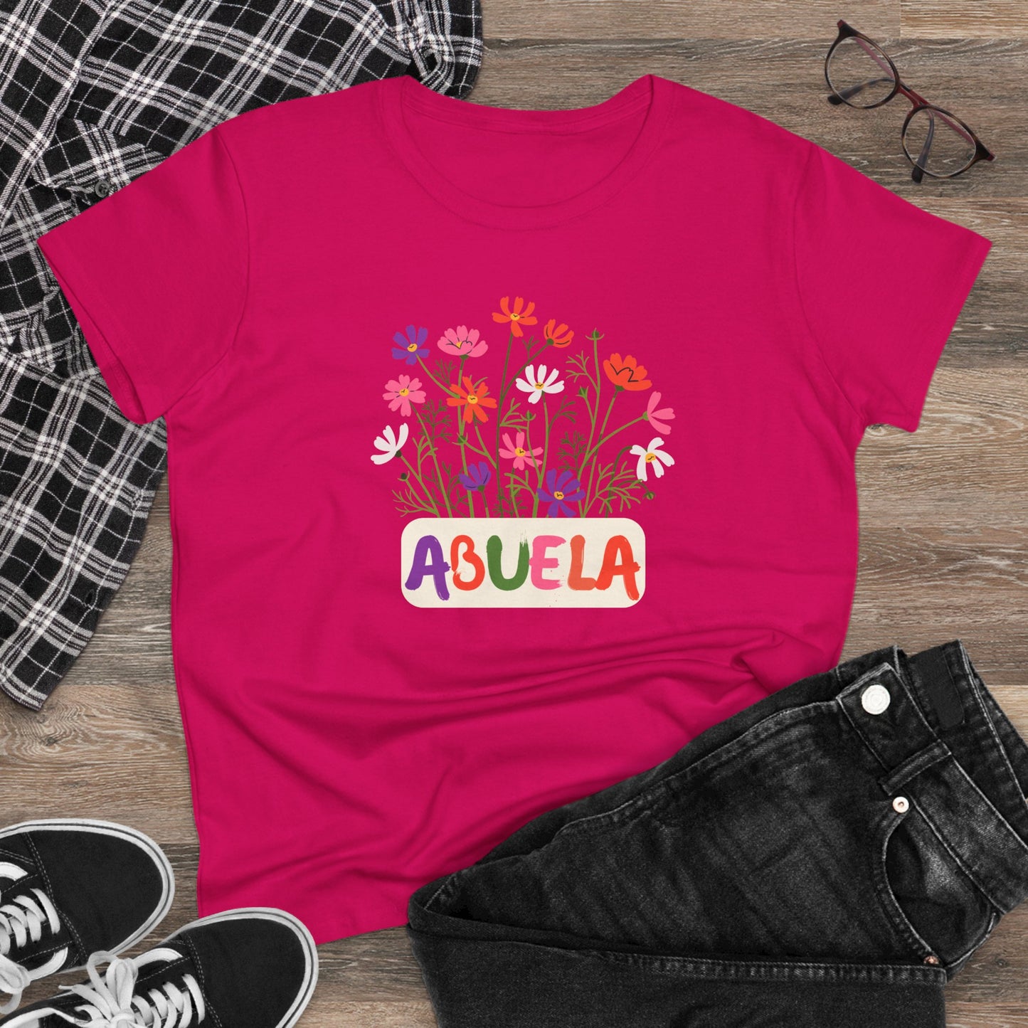 Abuela con Flores Shirt, Gift for Grandma, Gift for Abuela, Mothers Day Gift, Dia de las madres regalo, Abuela Gifts, Gift for Mom