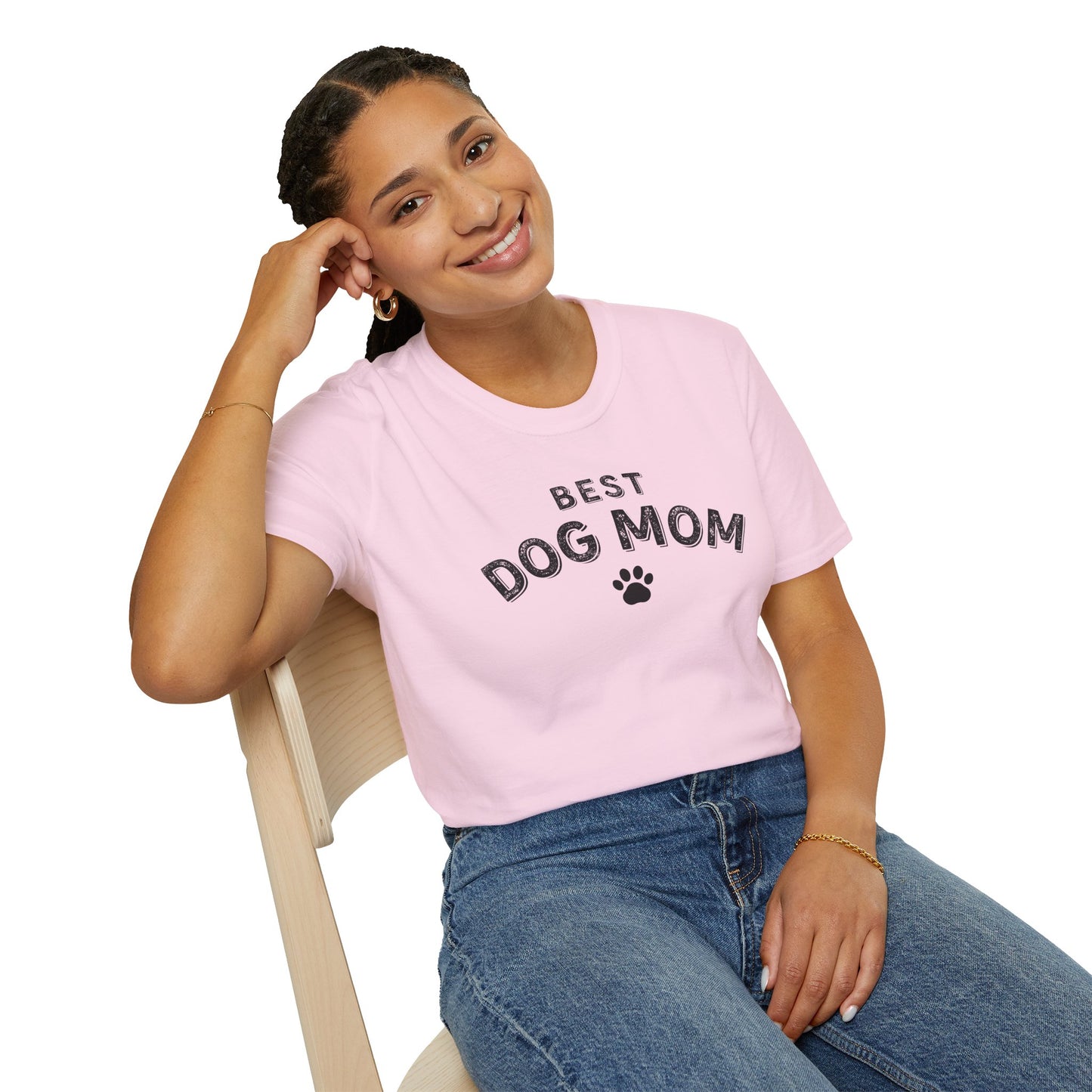 Best Dog Mom T-Shirt – Cute Dog Lover Shirt with Paw Print, Funny Pet Mom Gift Tee