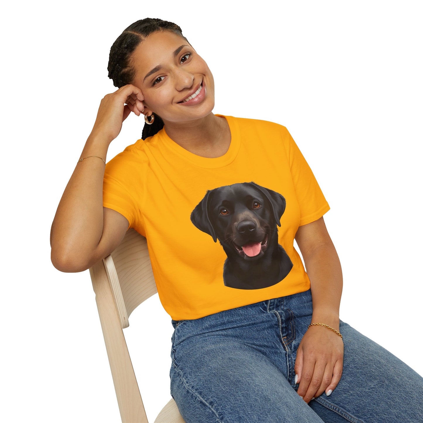 Labrador Retriever Dog Portrait Shirt – Black Lab Dog Lover Gift, Cute Dog Mom Tee, Dog Dad Shirt, Pet Breed Apparel