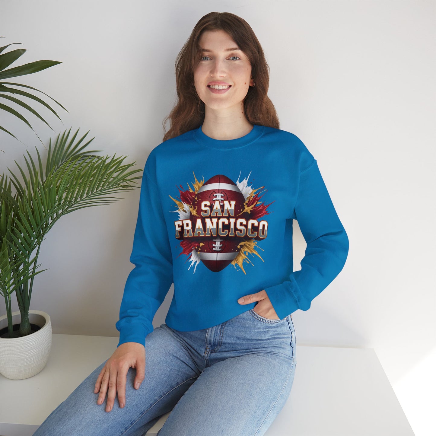 San Francisco Football Sweatshirt, San Francisco Team Sweatshirt, Football Gift for San Fran Fans, Game Day Fan Apparel, Football Fan Gift