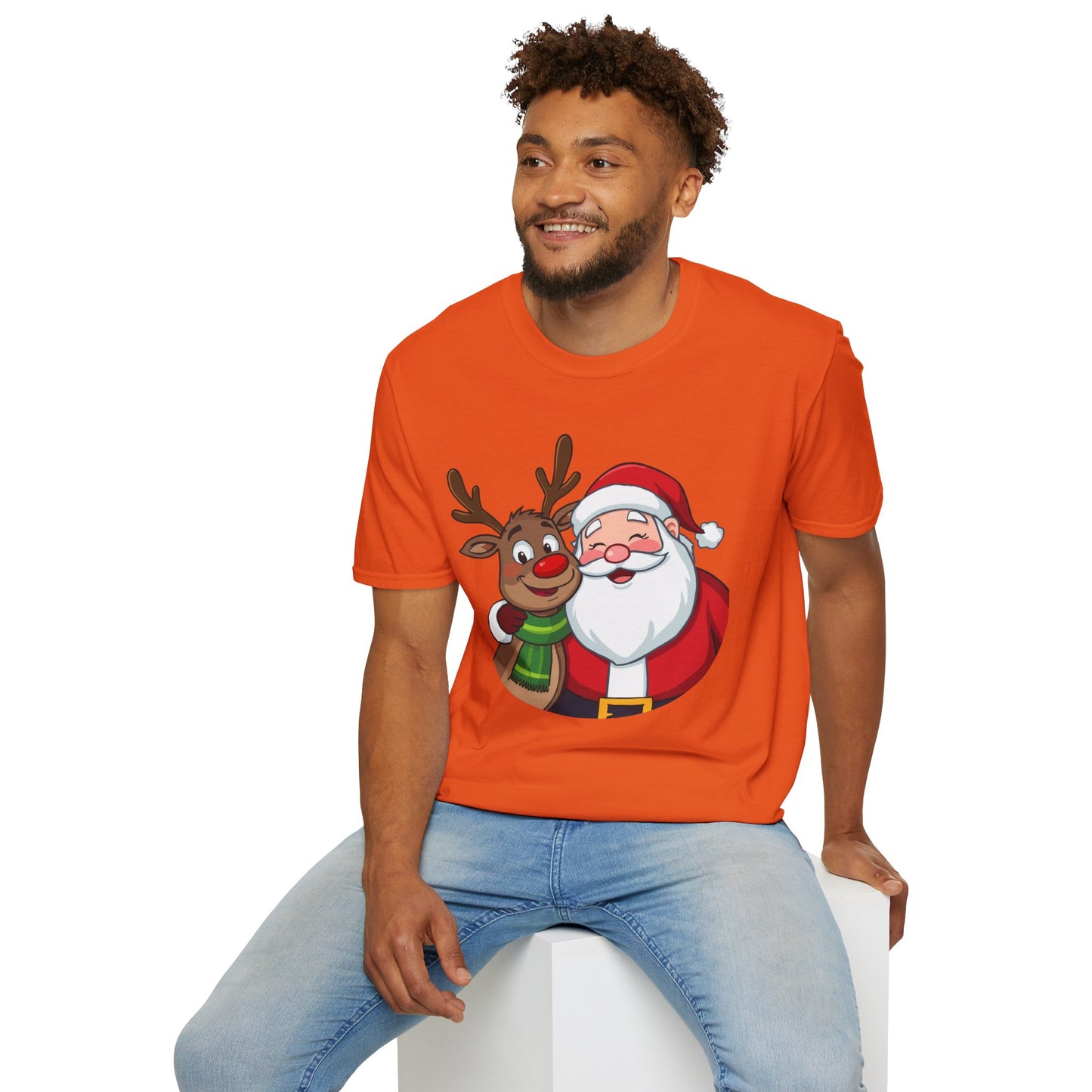 Smiling Santa and Rudolph Shirt, Family Christmas Shirts, Christmas T Shirt, Holiday Shirt, Cute Xmas Shirt for the family, Holiday Gift