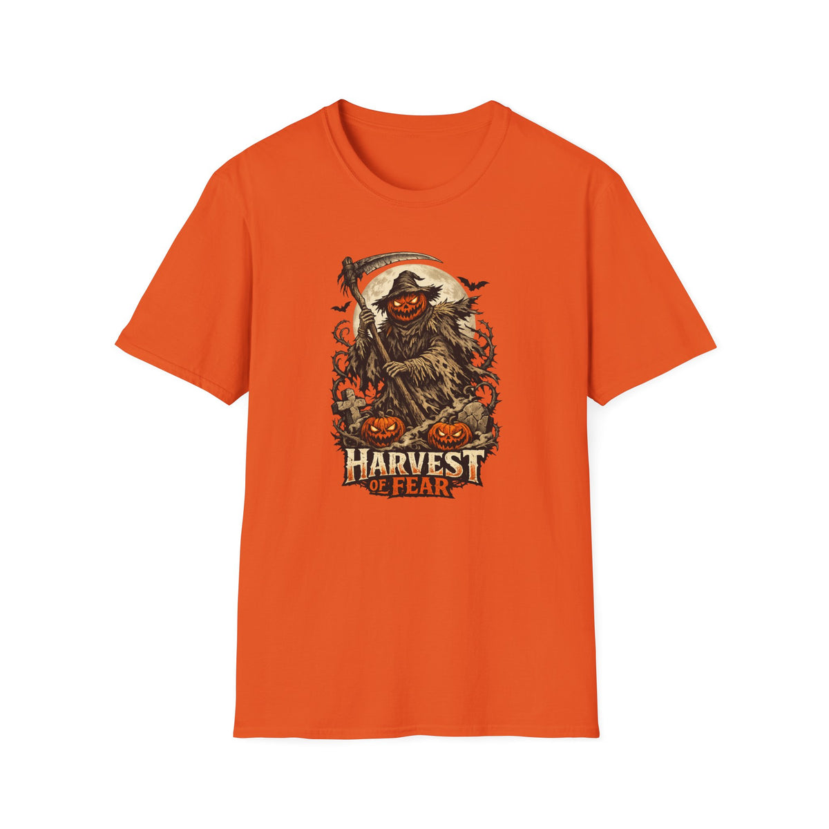 Halloween Horror Shirt, Harvest of Fear T-Shirt, Pumpkin Reaper Tee, Scary Scarecrow Shirt, Spooky Season Gift